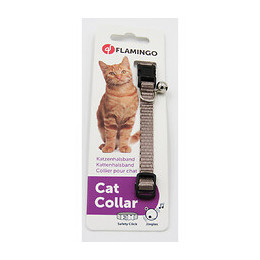 Collier Réglable De 19 À 30 Cm. Couleur Taupe Avec Clochette. Pour Chat. - Flamingo Pet Products - Fl-1031198