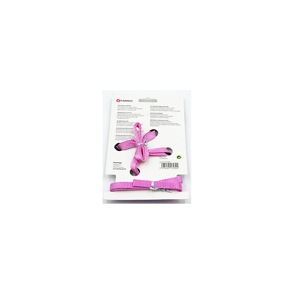 Harnais Et Laisse De 1.10 Mètre Pour Chat. Couleur Rose. - Flamingo Pet Products - Fl-1031205