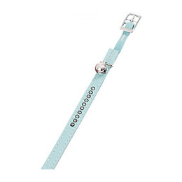 Collier Taille 30 Cm X 11 Mm. Couleur Bleu Clair .  Avec Strass Et Clochette. Pour Chat - Flamingo Pet Products - Fl-67684