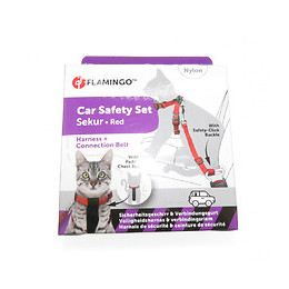 Harnais De Sécurité + Laisse. Rouge. 15 Mm .pour Chat. - Flamingo Pet Products - Fl-1032089