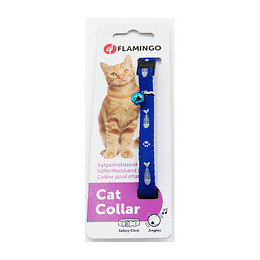 Collier Réglable De 20 À 35 Cm. Motif Poisson  + Clochette.couleur Bleu Pour Chat - Flamingo Pet Products - Fl-1031347