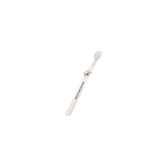 Collier Avec Strass Et Clochette. Couleur Blanc . Pour Chat. - Flamingo Pet Products - Fl-67687