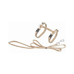 Harnais Et Laisse De 1.10 Mètre Pour Chat. Couleur Beige - Flamingo Pet Products - Fl-1031210
