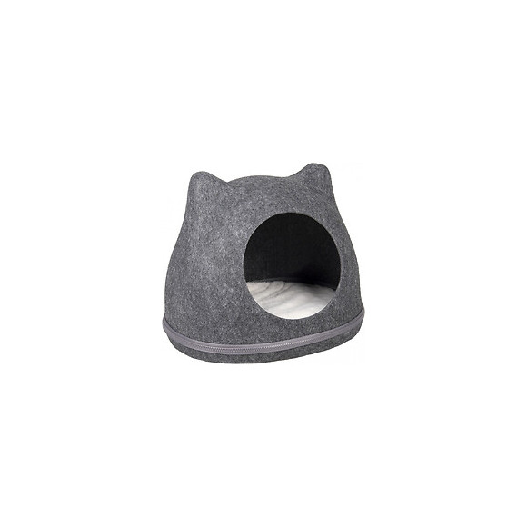 Panier Tiga En Feutre Gris. 43 X 36x 35 Cm . Pour Chat. - Flamingo Pet Products - Fl-561133