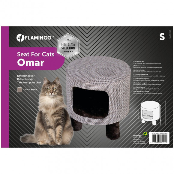 Tabouret  S Ø 35 Cm H 37 Cm Omar Brun  Pour Chat - Flamingo Pet Products - Fl-560814