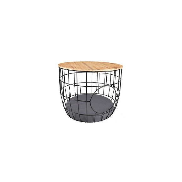 Panier Ø 50  X  H 40 Cm. En Treillis Métallique. Noir. Pour Chat - Flamingo Pet Products - Fl-560871