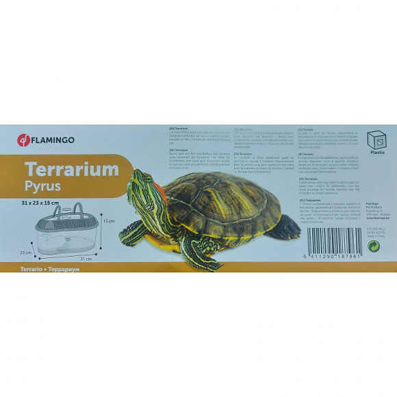 Terrarium  Pyrus Pour Tortues. 31 X 23 X 15 Cm. Pour Amphibien. - Flamingo Pet Products - Fl-405578