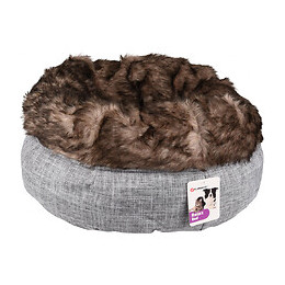 Panier Rond Ø 45 Cm X 25 Cm. Panier Amadeo Couleur Gris Brun. Pour Chat - Flamingo Pet Products - Fl-560858