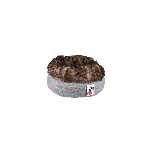 Panier Rond Ø 45 Cm X 25 Cm. Panier Amadeo Couleur Gris Brun. Pour Chat - Flamingo Pet Products - Fl-560858