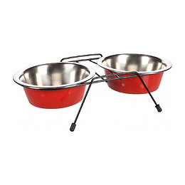 Ecuelle Duo Ø 16 Cm. 800 Ml. Avec Support Arjun. M . Pour Chien - Flamingo Pet Products - Fl-520828