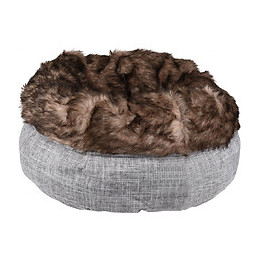Panier Rond Ø 45 Cm X 25 Cm. Panier Amadeo Couleur Gris Brun. Pour Chat - Flamingo Pet Products - Fl-560858