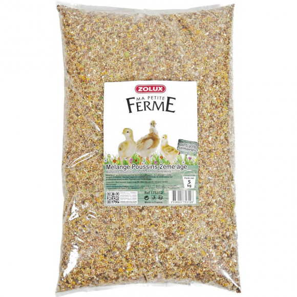 Alimente Composé. Mélange Poussin 2eme Âge. 5 Kg. Basse Cour. - Zolux - Zo-175312