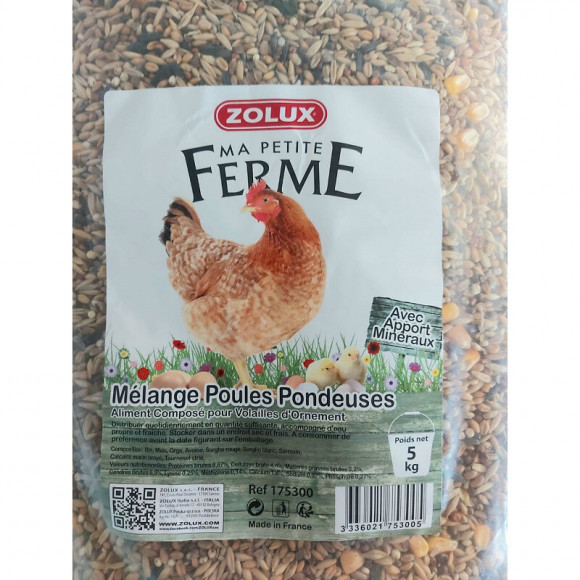 Aliment Composé Mélange Pour Poules Pondeuses. 5 Kg . Basse Cour - Zolux - Zo-175300
