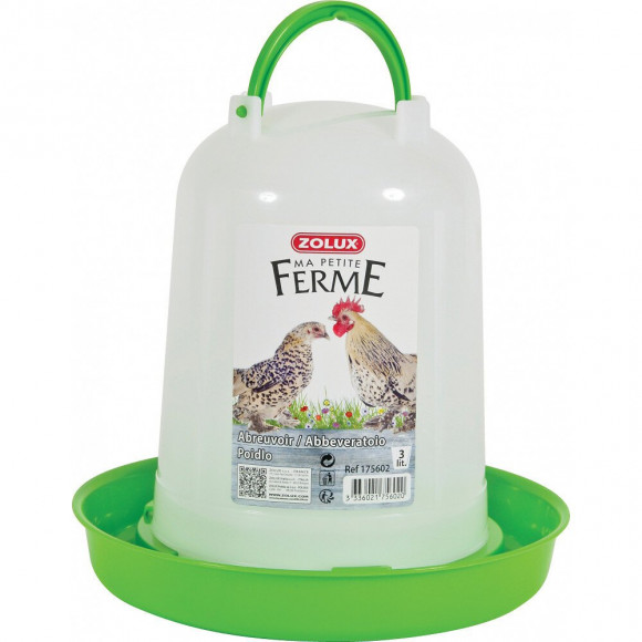 Abreuvoir En Plastique. Capacité 3 Litres. Basse Cour. - Zolux - Zo-175602
