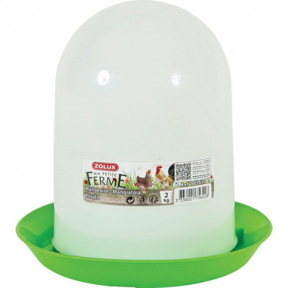 Mangeoire Silo En Plastique . Capacité 2 Kg. Basse Cour. - Zolux - Zo-175622