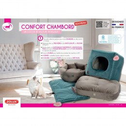 Couette Chesterfield Chambord Vert Paon. 59 Cm. Pour Chats. - Zolux - Zo-500249