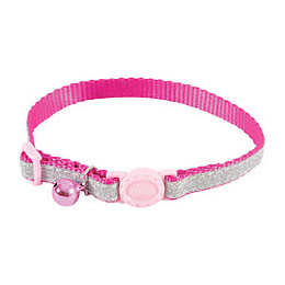 Collier Shiny Nylon Réglable De 17 À 30 Cm. Rose . Pour Chat. - Zolux - Zo-520022ros