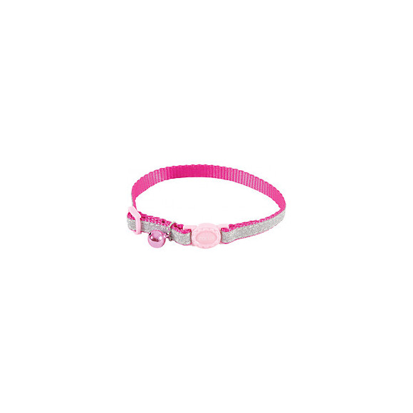 Collier Shiny Nylon Réglable De 17 À 30 Cm. Rose . Pour Chat. - Zolux - Zo-520022ros