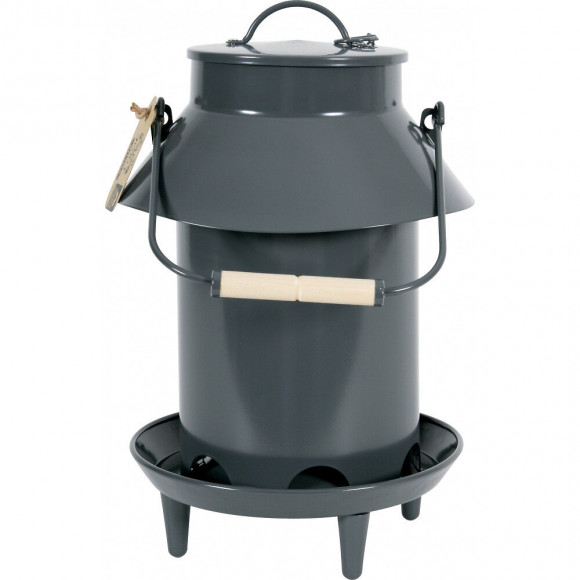 Mangeoire Métal Broc . 26 X 26 X 39 Cm. Couleur Ardoise. Pour Basse Cour. - Zolux - Zo-175645