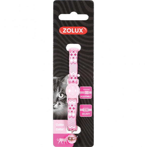 Collier Ethnic Nylon Réglable De 17 À 30 Cm. Rose . Pour Chat. - Zolux - Zo-520025ros