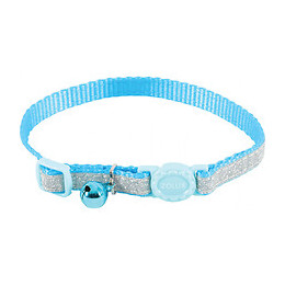 Collier Shiny Nylon Réglable De 17 À 30 Cm. Bleu . Pour Chat. - Zolux - Zo-520022ble