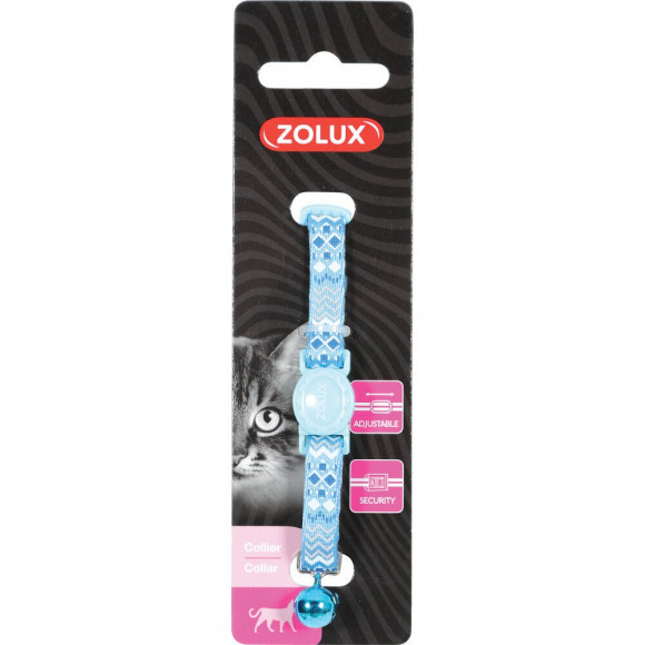 Collier Ethnic Nylon Réglable De 17 À 30 Cm. Bleu . Pour Chat. - Zolux - Zo-520025ble
