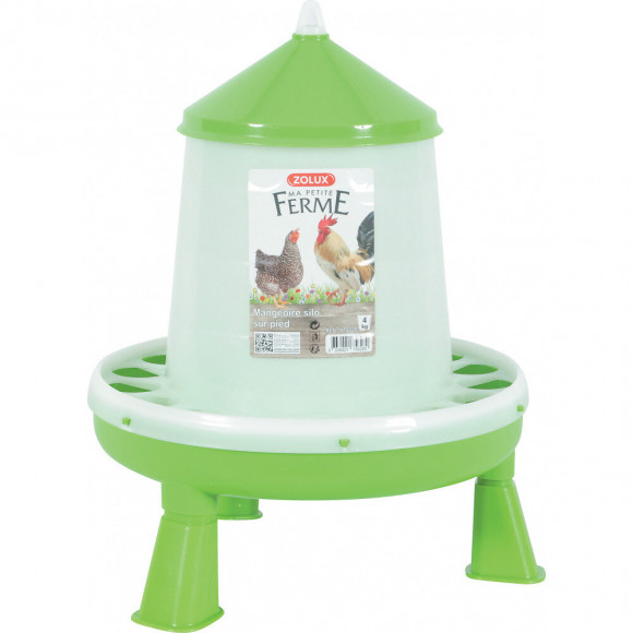 Mangeoire Silo En Plastique Avec Pieds. Capacité 4 Kg. Basse Cour. - Zolux - Zo-175628
