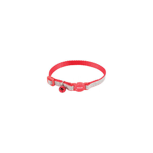 Collier Shiny Nylon Réglable De 17 À 30 Cm. Rouge . Pour Chat. - Zolux - Zo-520022rou