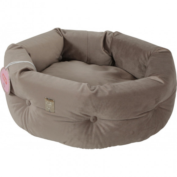 Corbeille Chesterfield Chambord Taupe. Ø 41 Cm. Pour Chats. - Zolux - Zo-500242