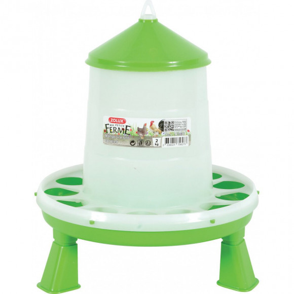 Mangeoire Silo En Plastique Avec Pieds. Capacité 2 Kg. Basse Cour. - Zolux - Zo-175627