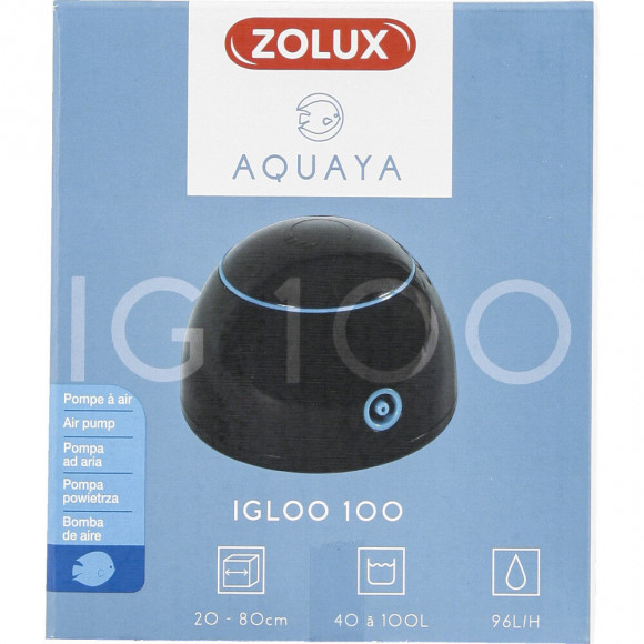 Pompe À Air Igloo 100 Noir Puissance 1.8 W Débit Max 96 L/h - Aquarium - Zolux - Zo-320751