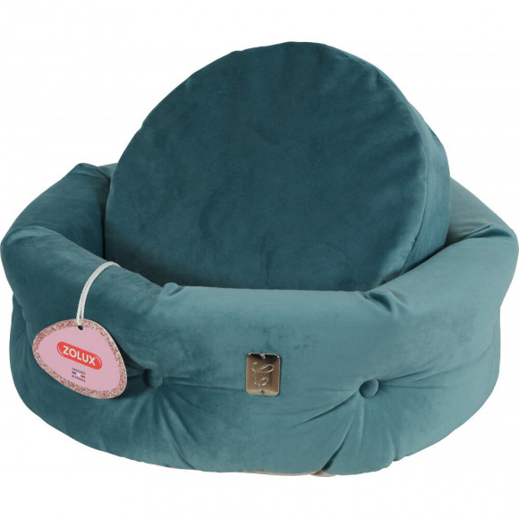 Corbeille Chesterfield Chambord Vert Paon. Ø 41 Cm. Pour Chats. - Zolux - Zo-500243