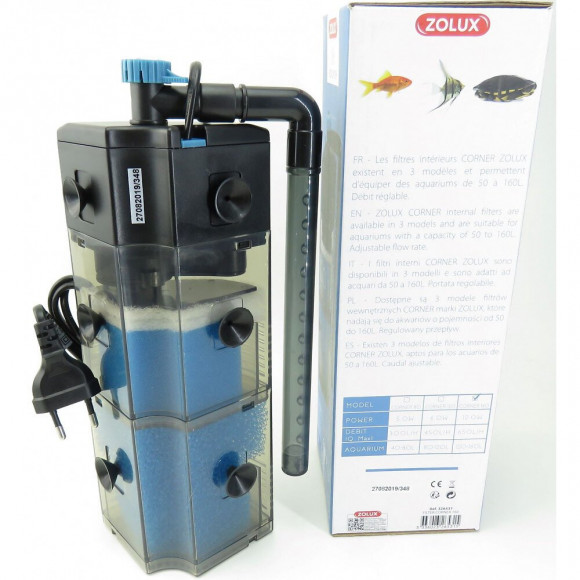 Filtration Intérieure Corner 160 Zolux 12 W Pour Aquarium De 120 À 160 L - Zolux - Zo-326531