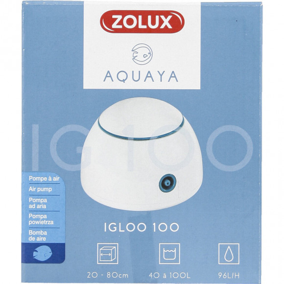 Pompe À Air Igloo 100 Blanc Puissance 1.8 W Débit Max 96 L/h. Pour Aquarium. - Zolux - Zo-320750