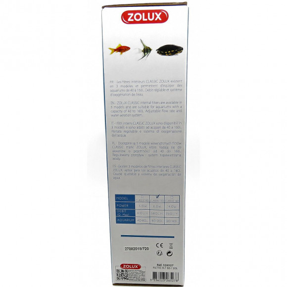 Filtration Intérieure Classic 120 Zolux 6 W Pour Aquarium De 80 À 120 L. - Zolux - Zo-326527
