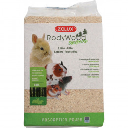 Litière Rodywood Nature 60 Litres. Pour Rongeur. Poids 2.658 Kg. - Zolux - Zo-212016