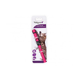 Collier Chat. Pois Rose. 20-30cm X 10mm. - Vadigran - Va-16572