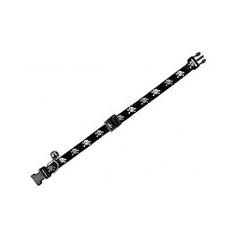 Collier Chat Neon Noir. Motif Tête De Mort 20-30cm X 10 Mm. - Vadigran - Va-16582