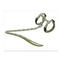 Harnais + Laisse 120 Cm. Écossais Beige. Réglable. Pour Chat. - Vadigran - Va-16592