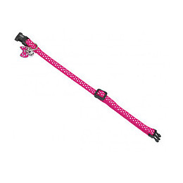 Collier Chat. Pois Rose. 20-30cm X 10mm. - Vadigran - Va-16572