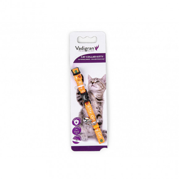 Collier Chaton  Kitty Orange. 16-25cm X 8mm. - Vadigran - Va-16586