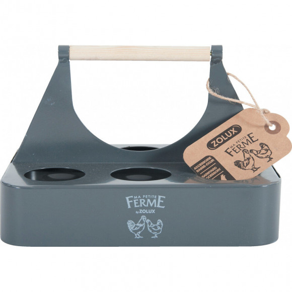 Porte Œufs En Métal Ardoise. 21.5 X 15 X 14.5 Cm. Basse Cour. - Zolux - Zo-175651