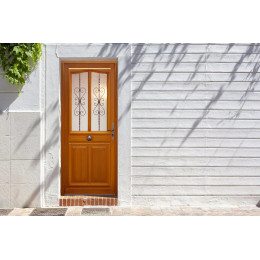 Porte D' Entree Bois Exo Modele 'carole' 200x80 Poussant Gauche (cotes Tableau)