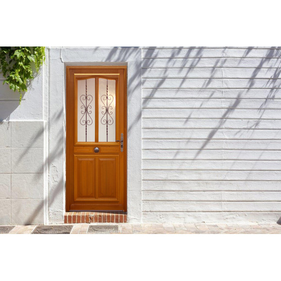 Porte D' Entree Bois Exo Modele 'carole' 200x80 Poussant Gauche (cotes Tableau)
