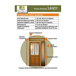 Porte D' Entree Bois Exo Modele 'sanna' 215x90 Pousant Droite Cote Tableau Vendue Avec Poignee Et Barillet