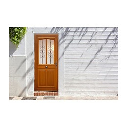 Porte D' Entree Bois Exo Modele 'carole' 215x90 Poussant Gauche (cotes Tableau)