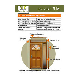 Promo -porte D Entree  Modele 'elia' 215x90 Poussant Droite  Vendue Avec Poignee Et Barillet