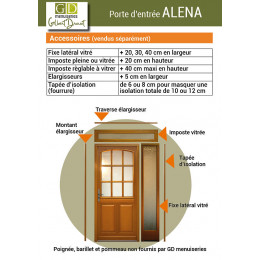 Porte D Entree En En Bois   Modele 'alena' 215x90 Poussant Gauche  Vendue Avec Poignee Et Barillet