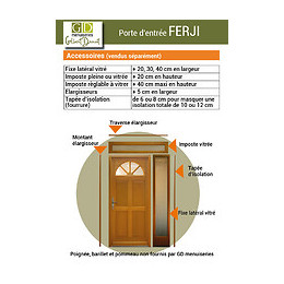 Porte D Entree  Modele 'ferji' 215x90 Poussant Droite