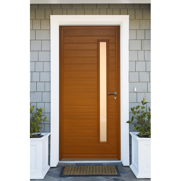 Porte D Entree Modele 'laura 5' 215x90 Poussant Gauche (cotes Tableau)